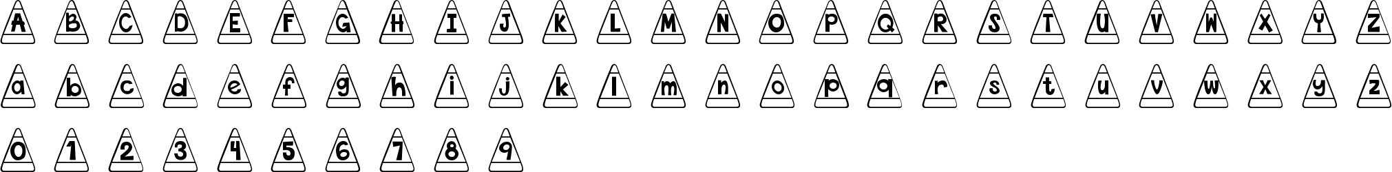 Djb Candy Corn Font Character Map Image